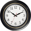 Bernhard Products Large Wall Clock 18" Quality Quartz Silent Non Ticking, Battery Operated for Home/Living Room/Over Fireplace, Beautiful Decorative Timeless Stylish Dark Brown XL Clocks, Easy to Read