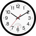 Foxtop Black Wall Clock Silent Non-Ticking 12 Inch Quartz Battery Operated round Analog Wall Clock for Classroom School Office Living Room Bedroom Home