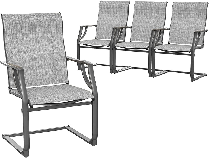 Amopatio Patio Chairs Set of 2, Outdoor Dining Chairs for All Weather, Breathable Garden Outdoor Furniture for Backyard Deck, Brown