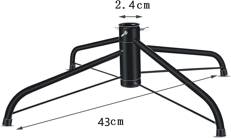 Christmas Tree Stand (17In/43Cm) Metal Christmas Tree Base, Universal Christmas Tree Legs Replace, Center Inner Diameter 2.4Cm, Tree Stand for 3-8 Ft Christmas Tree (Green)