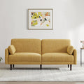 CHITA Mid-Century Modern Sofa, Fabric Couch for Living Room with Solid Wood Leg, No-Tools Assembly, 73''W, Ivory