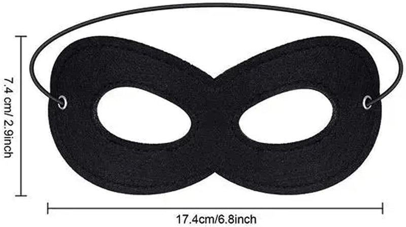 4Pcs Black Superhero Masks Felt Eye Mask Halloween Costume Masks with Adjustable Elastic Ropes