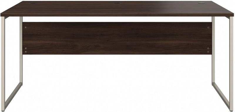 Bush Business Furniture Hybrid Computer Desk with Metal Legs, 6 Foot Office Table for Home and Professional Workspace, 72W X 36D, Black Walnut