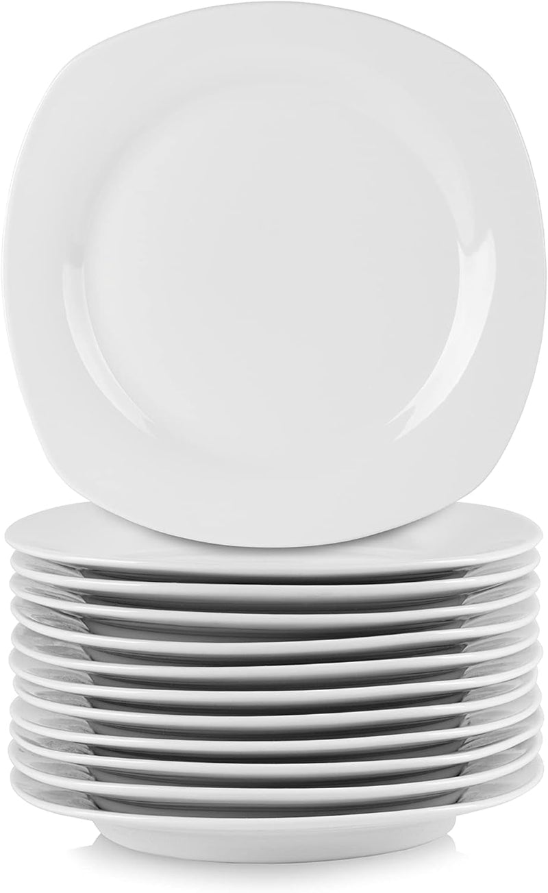 10 Strawberry Street 10" Catering Square Dinner Plate, Set of 12, White