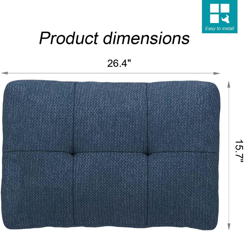 Belffin Back Cushion for Modular Sectional Sofa Rectangle Throw Pillows Modern Fabric Pillows (Blue)
