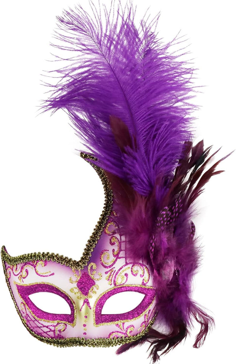 Coddsmz Women Feather Masquerade Mask Venetian Party Mask Mardi Gras Masks Princess Fancy Dress Mask Halloween Costume Mask