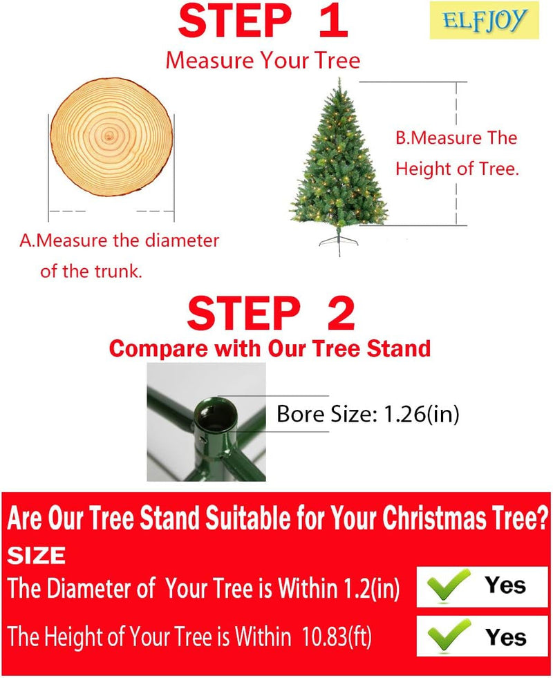 Elfjoy Christmas Tree Stand 19.7 Inches Iron Metal Bracket Rubber Pad with Thumb Screw (50Cm)