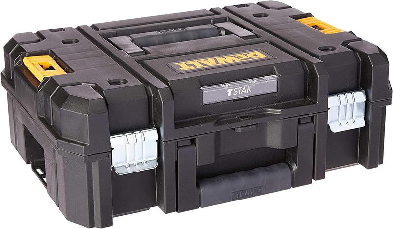 DEWALT TSTAK II Tool Box, 13 Inch, Flat Top, Holds up to 66 Lbs, Flexible Platforms for Stacking (DWST17807)