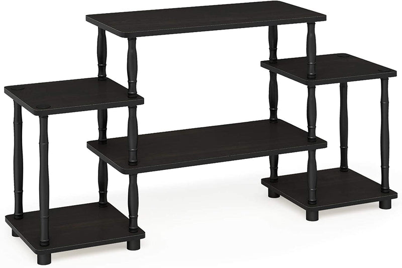 Furinno Turn-N-Tube No Tools Entertainment TV Stands, Dark Brown/Black