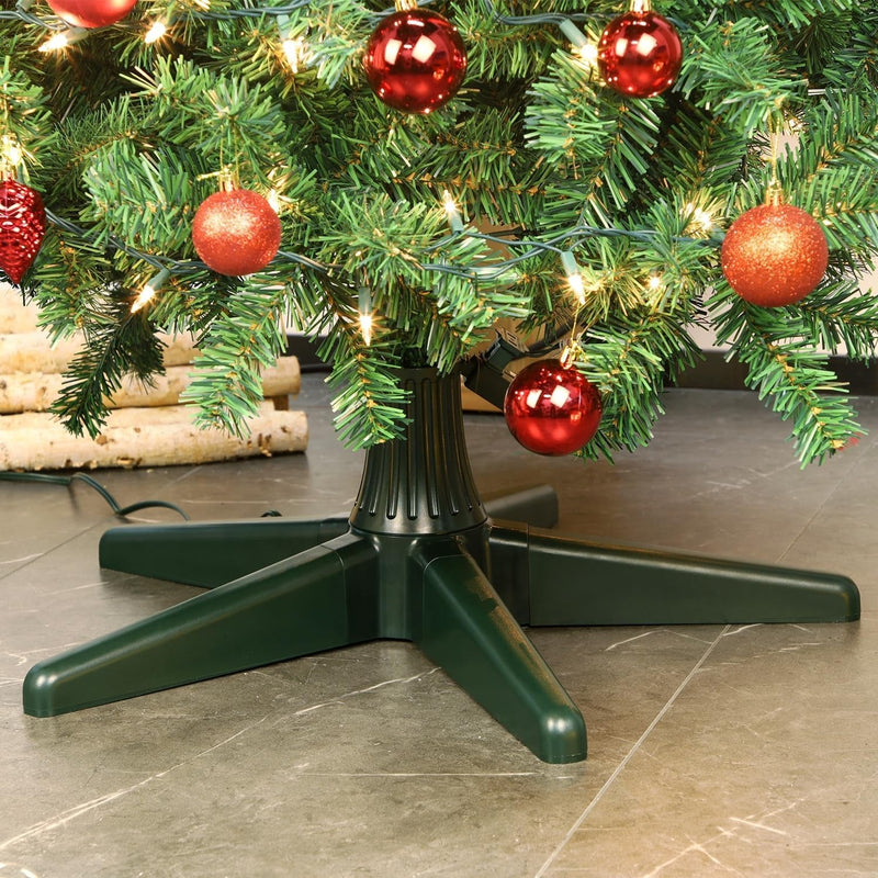 Blissun 360-Degree Rotating Adjustable Christmas Tree Stand, Suitable for up to 7.8 Feet Artificial Christmas Trees, Dark Green