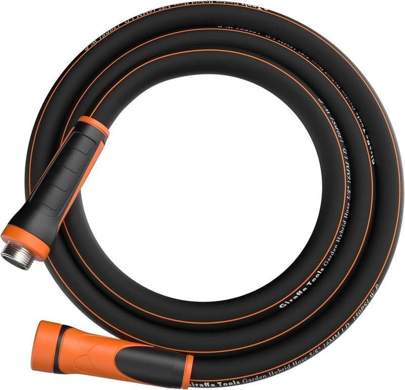 Giraffe Tools Garden Hose 75Ft X 5/8", Water Hose Heavy Duty, Flexible, Lightweight Hybrid Hose with Swivel Handle, Male to Female Fittings, Burst 600 PSI