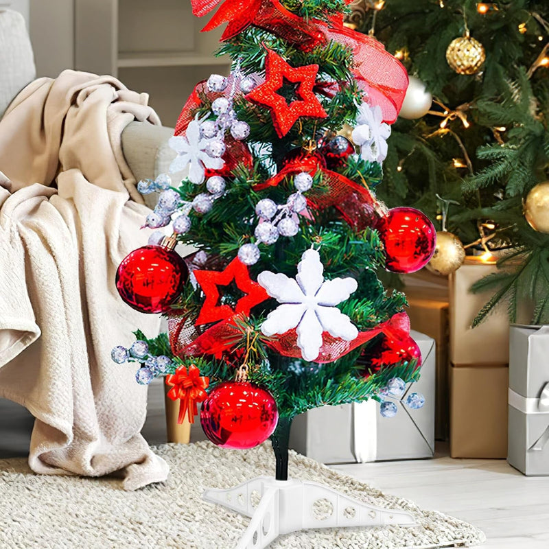 BESPORTBLE Christmas Tree Stand, Folding White Artificial Christmas Tree Base Christmas Fake Tree Holder Xmas Tree Stand DIY Craft Supply for Artificial Trees