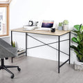 Furniturer Computer Desk 42.7-Inch Home Office Desk Student Writing Desk with Metal Legs Wood Top Modern Simple Workstation for Small Rooms, 42.7 X 23.6 X 29.7 In, Oak and Black