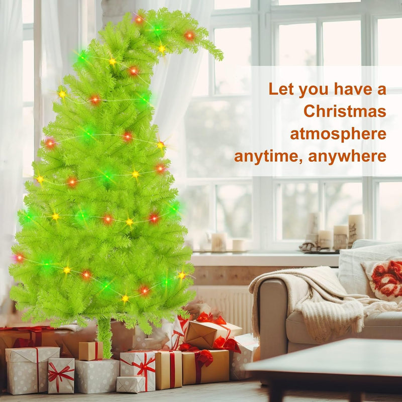 6FT Christmas Tree, Easy Setup Artificial Christmas Tree with Sturdy Metal Stand, Christmas Trees with a Bendable Top for Christmas Decorations