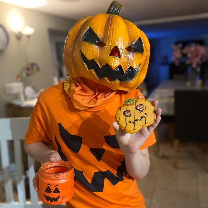 Creepy Party Halloween Jackolantern Pumpkin Face Head Masks Novelty Scary for Party and Trick or Treat