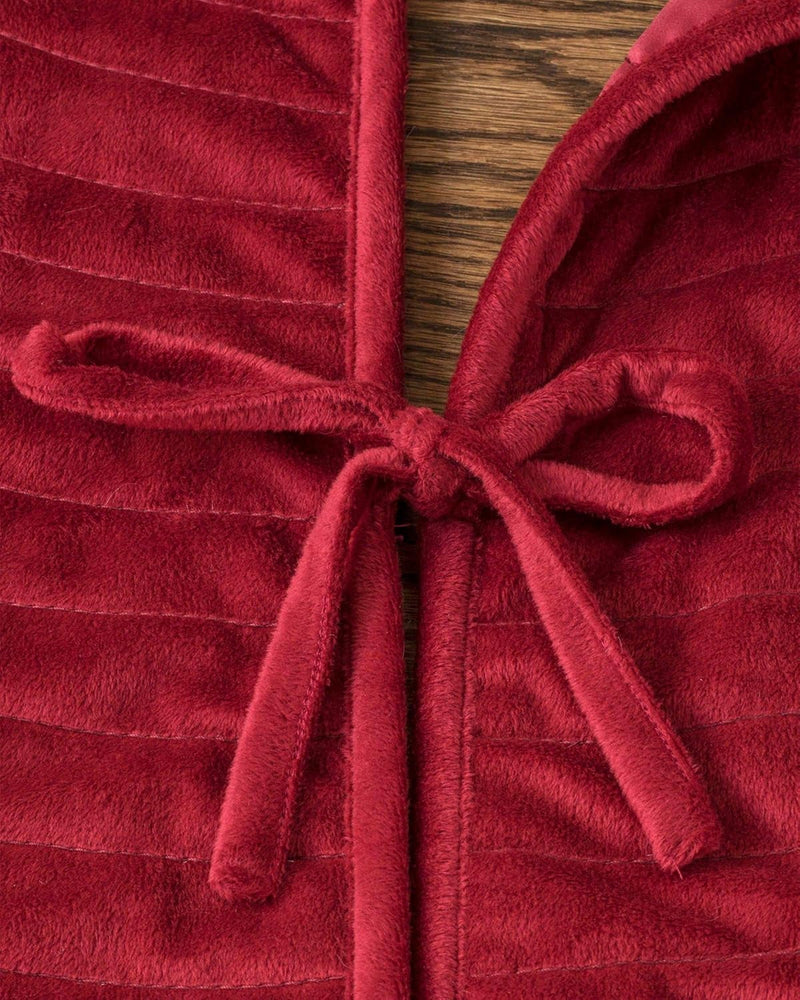 Balsam Hill 84 Inch Premium Berkshire Channel Stitch Christmas Tree Skirt in Cardinal Red