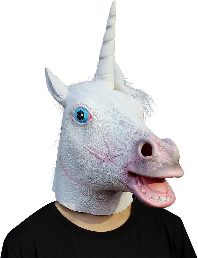 Creepy Party Animal Mask Unicorn Mask Deluxe Novelty Halloween Costume Party Latex Animal Head Mask Unicorn Mask