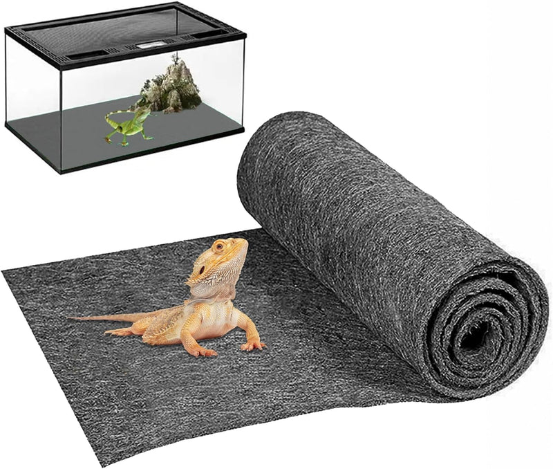 47" X 24" Large Reptile Carpet Terrarium Liner Bedding Reptile Substrate Mat Supplies for Bearded Dragon Snake Lizard Tortoise Leopard Gecko (Blue)