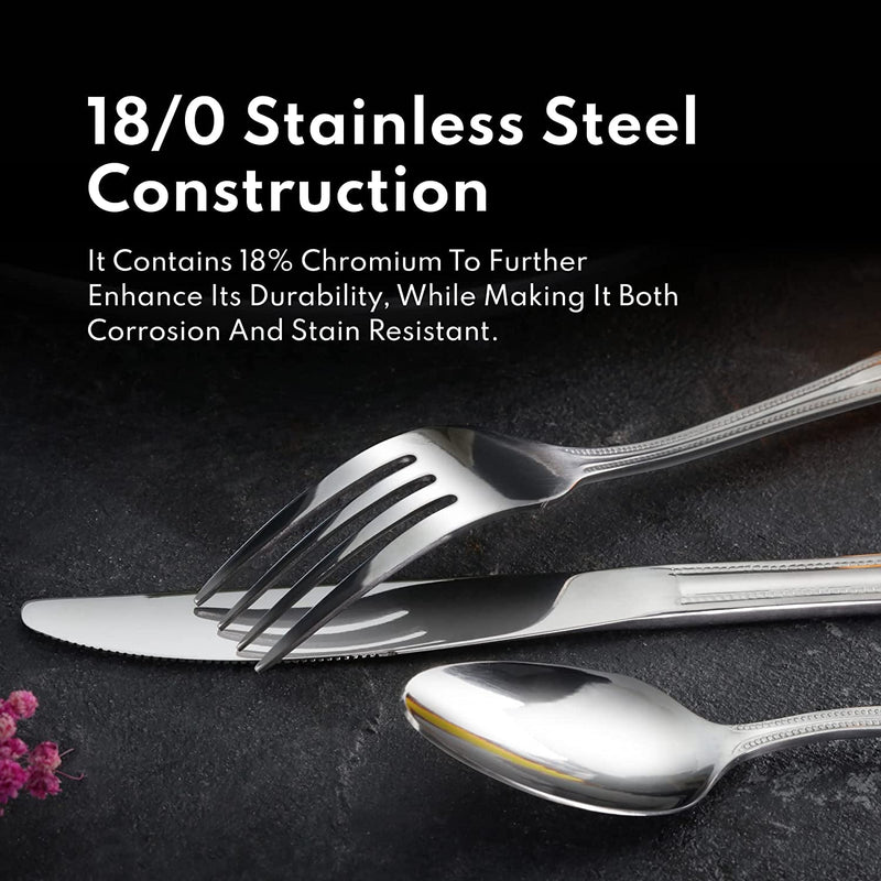 59380 Rain 18/10 Stainless Steel Flatware 36-Piece Set, Service of 12