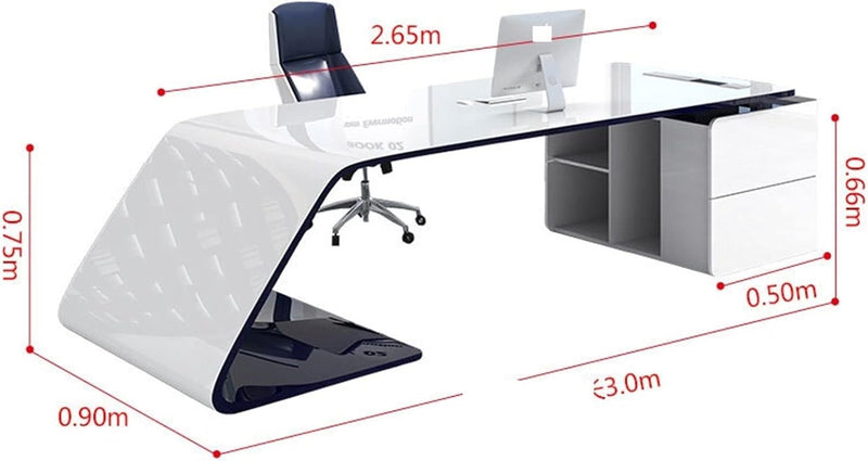 Desk Paint Office Boss Desk, President Desk, Simple Office Manager in Charge of Office Desk and Chair Combination Furnitur