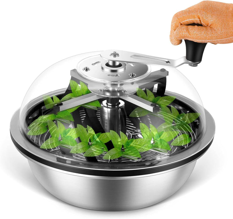 13 in Bud Leaf Bowl Trimmer, Bud Bowl Trimmer with Switchable Stainless Steel Blades & Clear Visibility Dome, Hand Twist Spin Cutting Bud Trimmer for Buds, Flowers, Hydroponics Plants