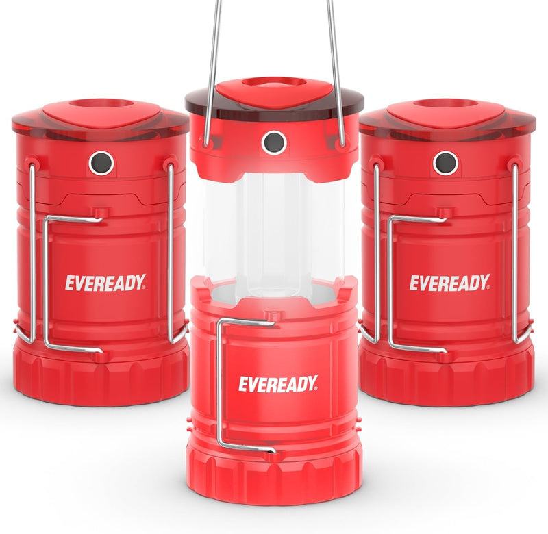 Eveready LED Camping Lantern 360 PRO (3-Pack), Super Bright Tent Lights, Rugged Water Resistant LED Lanterns, 100 Hour Run-Time (Batteries Included)