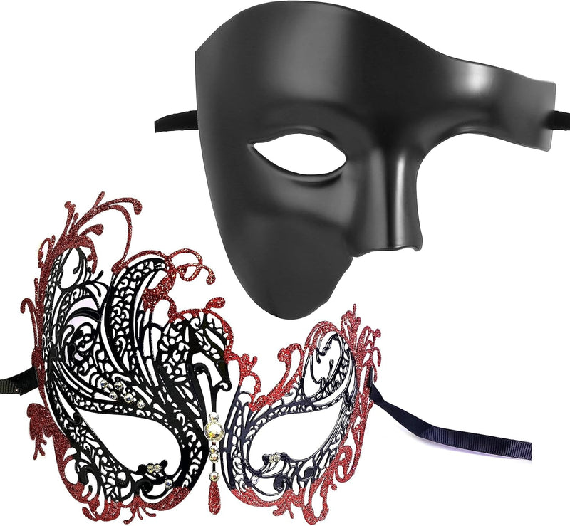 Couple Masquerade Mask Set Masquerade Mask for Women Black Costume Mask Cosplay Party Masquerade Ball