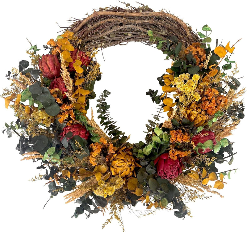 ANDALUCA Natural Botanical Floral Decorative Wreath (Sunshine Blooms)