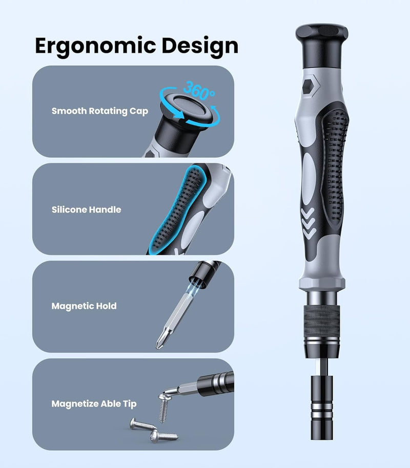 115-In-1 Precision Screwdriver Set, [Super Durable] Mini Professional Magnetic Repair Tool Kit, Small Screwdriver for Phone, Computer, Watch, Laptop, Macbook, Eyeglass, Electronic