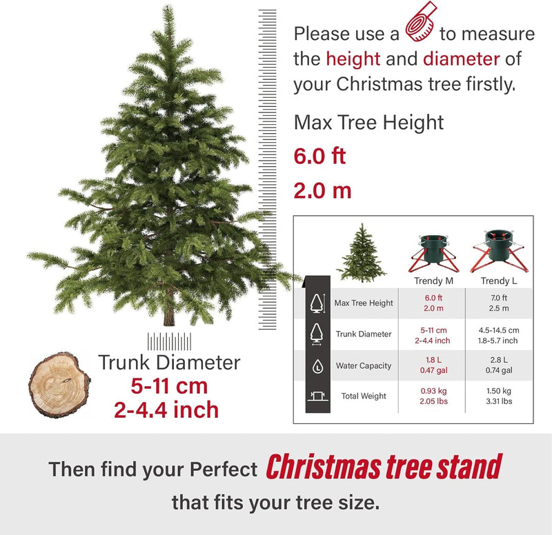 Christmas Tree Stand for Real Tree Christmas Tree Stand Base Holder up to 6FT Sleek Trees Stable for Xmas Tree Decor