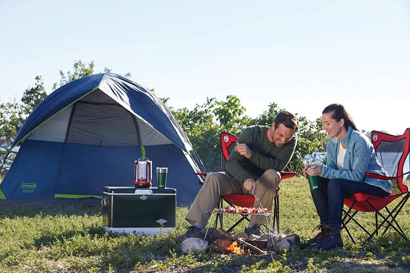 Coleman Broadband Mesh Quad Camping Chair, Cooling Mesh Back with Cup Holder, Adjustable Arm Heights, & Carry Bag; Supports up to 250Lbs