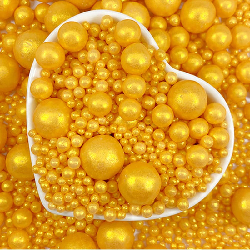 Edible Pearl Sugar Sprinkles White Candy Pearls Baking Decorations 7Mm 130G/4.58 Oz White Sprinkles Sugar Pearl for Cake Decorating Edible Ball Sprinkle Ice Cream Toppings Wedding Chirstmas Supplies