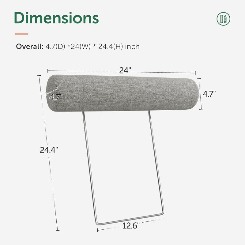 HONBAY 2 Pieces Headrest Module for Modular Sectional Sofa, High Back Modular Sectional Couch Headrest with Metal Frame, Grey