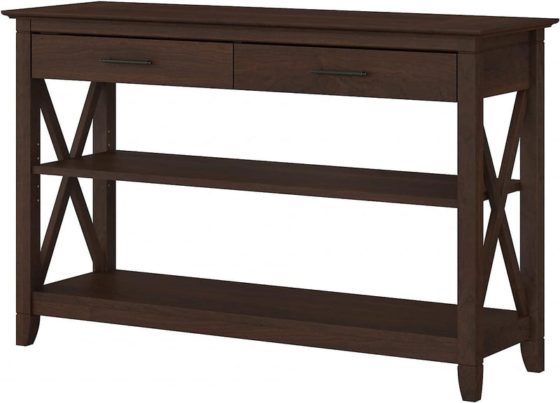 Bush Furniture Key West 47-Inch X 16-Inch Console Table with Drawers and Shelves, Bing Cherry (KWT248BC-03)
