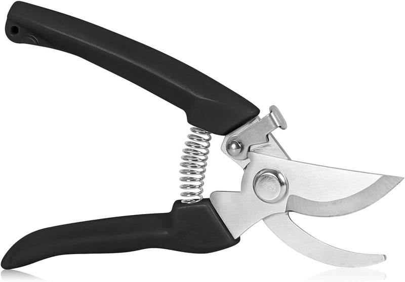 Garden Scissors for Plant, Tip Pruning Shears for Cutting Flowers, Trimming Plants, Bonsai and Fruits Picking (Black Bypass Blade Pruner)