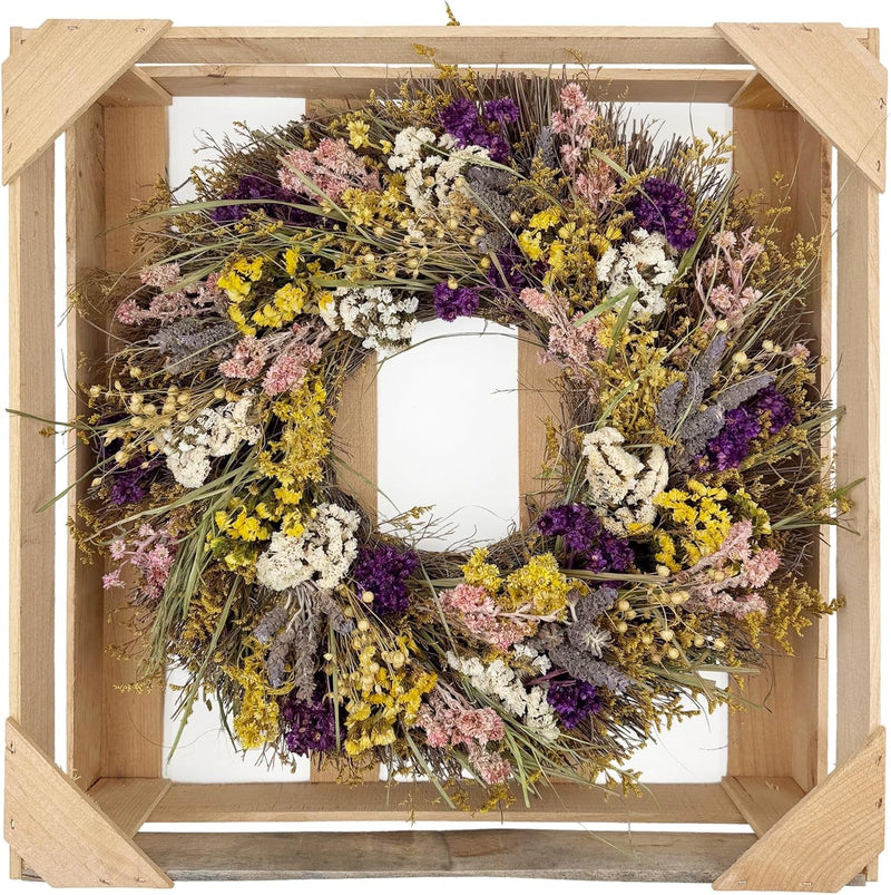 ANDALUCA Natural Botanical Floral Decorative Wreath (Sunshine Blooms)