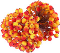 100 Wired Artificial Berry Stems Artificial Flower Decoration 200 Pieces 12Mm Mini Berry Frosted Christmas Fruit, Red