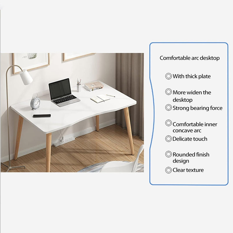 Arc Design Computer Desk,Office Desks,Thickened Plate Spacious Desktop,Home Living Room Bedroom Office Table, Stable and Durable, Easy to Assemble (Size : 70 * 40 * 73Cm)