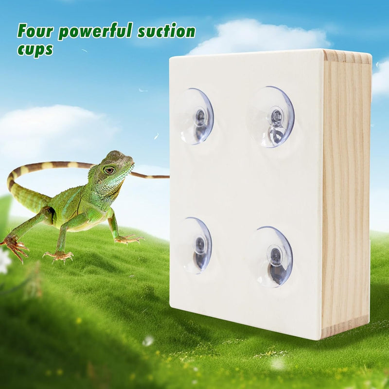 Chameleon Feeder, Bearded Dragon Bug Bowl, Wooden Reptile Feeder Box, Wall-Mounted Insect Feeder with Suction Cups, Tank and Aquarium Accessories for Lizard Bearded Dragon Gecko Frog