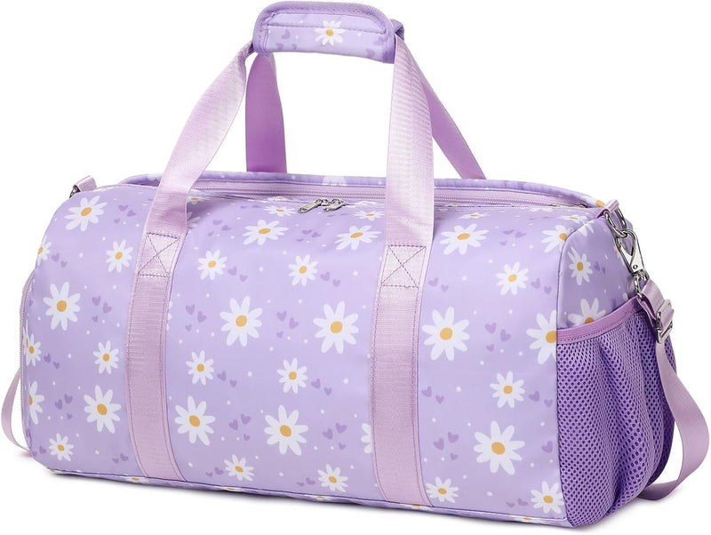 Duffel Bag for Girls Fluffy Dance Bag for Girls Ballet Bag Girls Sports Gym Bag Water Resistant Travel Duffle Bags with Shoes Compartment