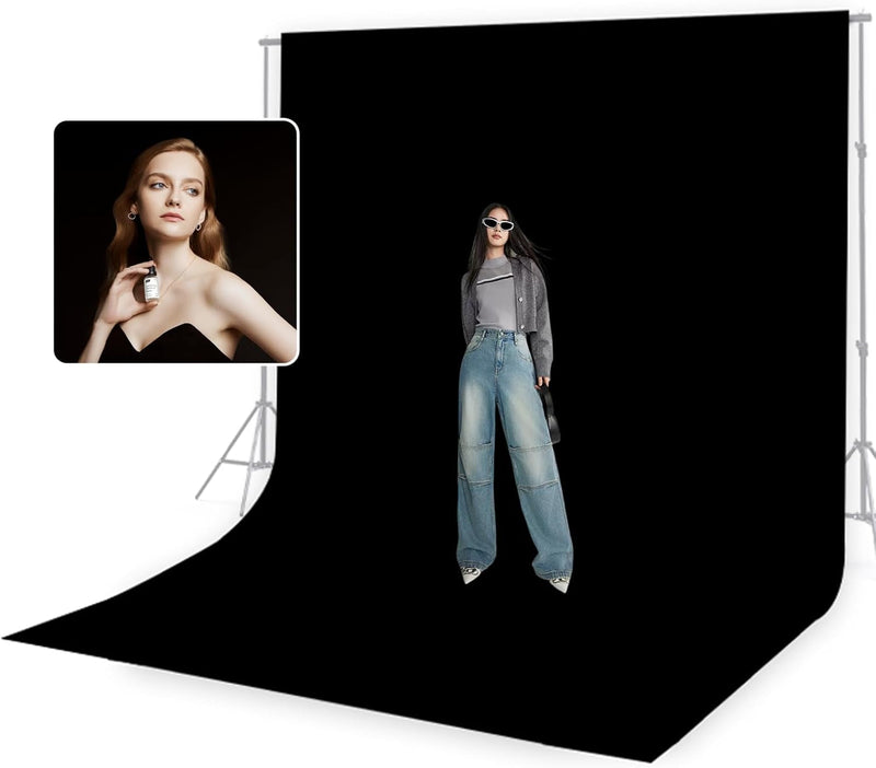 BEIYANG White 10 X 20 Ft Large Screen Backdrop for Photography, Pure White Non-Reflective Fabric Wrinkle Free Photo Background for Zoom Meeting, Game Live Steaming and Photo Studio Shooting Props