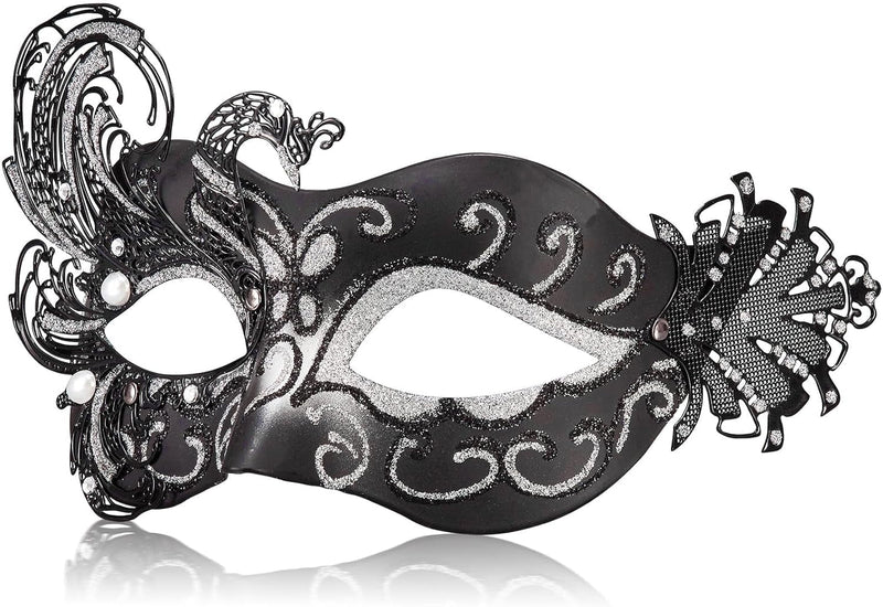 2024 New Purple Masquerade Mask for Women-Peacock Metal Filigree Venetian Mask- Butterfly Mascarade Mask for Women -Perfect for Mardi Gras, Halloween Parties, Costume Party, Carnivals, Wedding