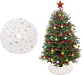 Christmas Tree Skirt Decoration 15" Mini Plush White Faux Fur Xmas Tree Skirt Deco for Christmas Party Holiday Deco