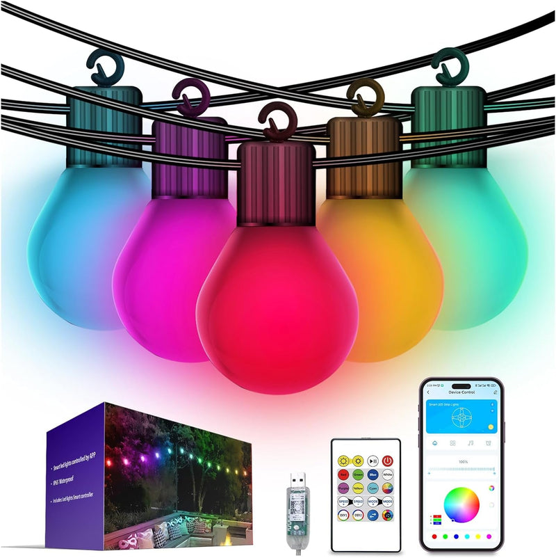 DAYBETTER 200FT Outdoor String Lights Waterproof, G40 Globe Led Patio Luces with Edison Vintage Bulbs, Connectable Outdoor Decor for Yard Porch Bistro