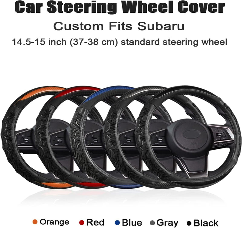 GIANT PANDA Steering Wheel Cover for Subaru Forester, Car Steering Wheel Cover for Subaru Outback and Crosstrek - Orange