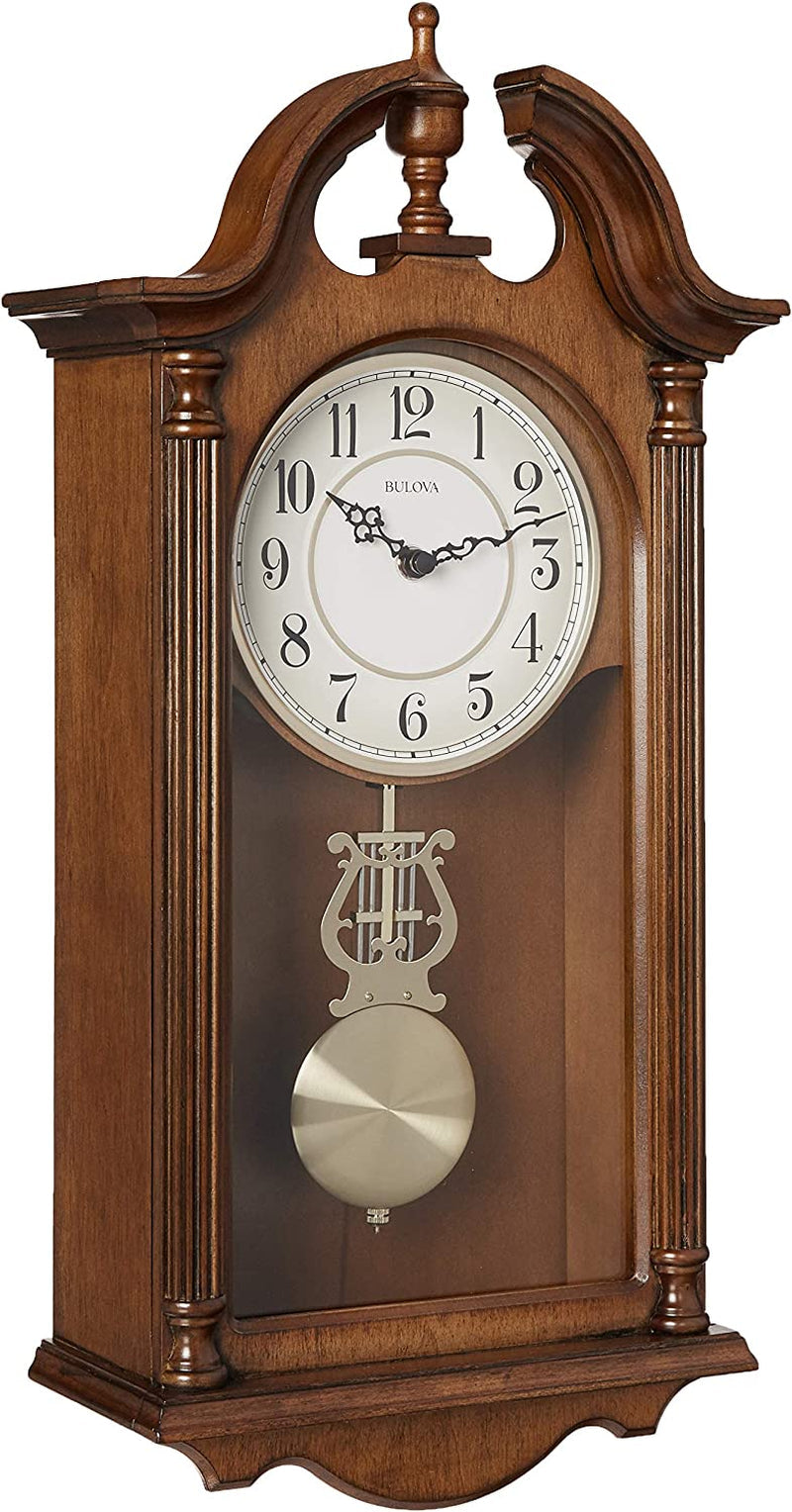 Bulova C1517 Saybrook Wall Clock, Brown Cherry