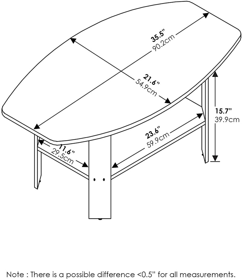 Furinno Simple Design Coffee Table, Amber Pine/Black