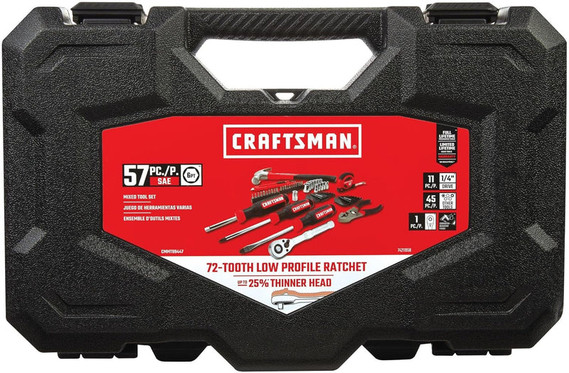 CRAFTSMAN 57 Piece Mechanics Tool Set/Home Tool Set (CMMT99447)