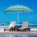 Abba Patio 7ft Beach Umbrella with Sand Anchor, Push Button Tilt and Carry Bag, UV 50+ Protection Windproof Portable Patio Umbrella for Garden Beach Outdoor, Multicolor