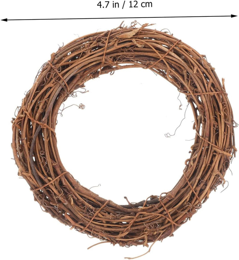 Artibetter 10 Pcs Rattan Garland Wood Wreath Frame Brown Decor Christmas Rattan Wreath Flowers Decor Twig Vine Garland Twig Wreath Flower Decor Grape Rings DIY Wreath Decor Moon Wooden Rattan